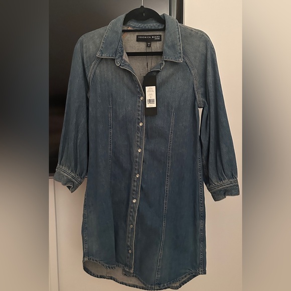 NWT Veronica Beard Denim (Size Medium)  Estee Raglan Dress - Picture 4 of 7